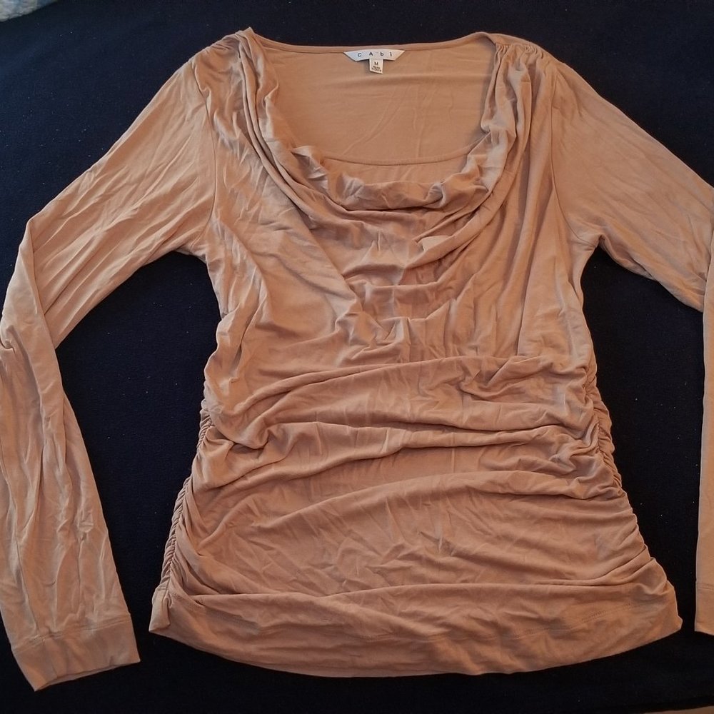 CAbi Women's LS Cowl Drape Lola 570 Stretch Top Ta